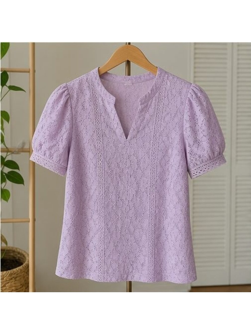 Lilac Ruffle Blouse - Picture 1 of 6